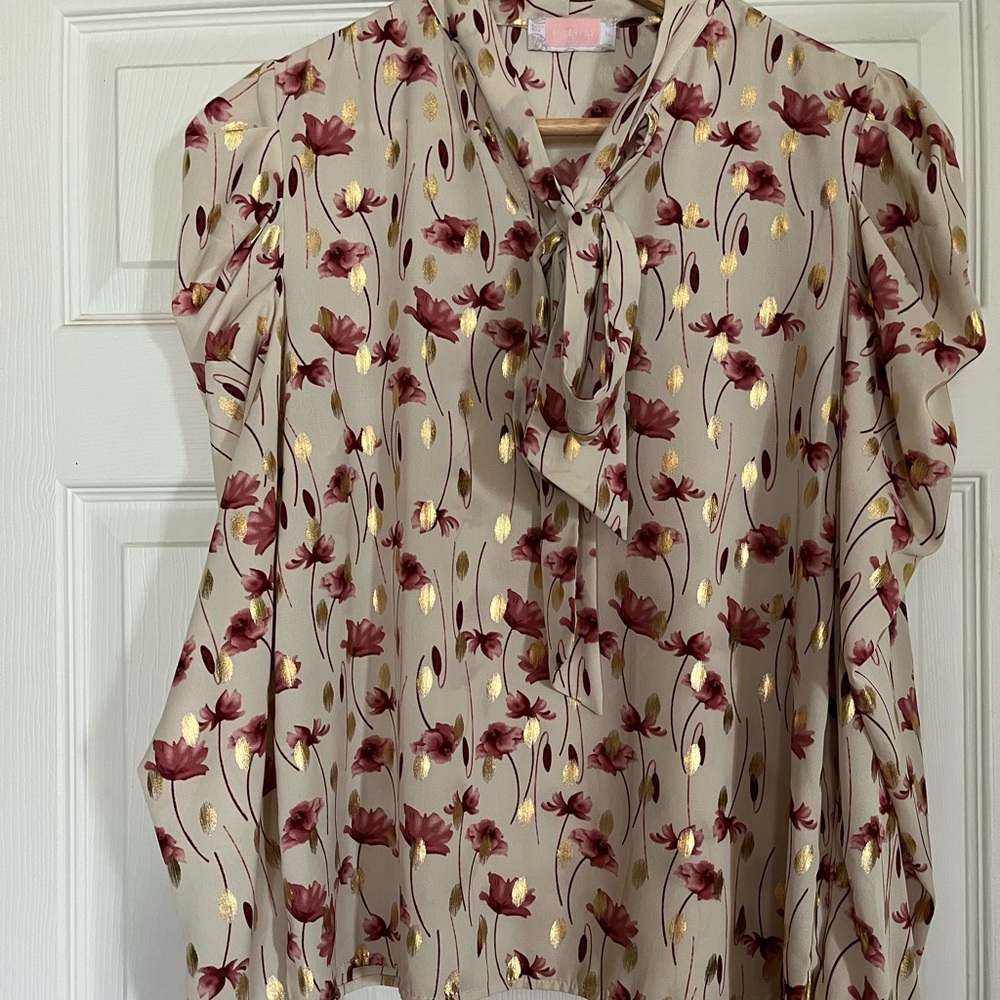 Neck tie blouse